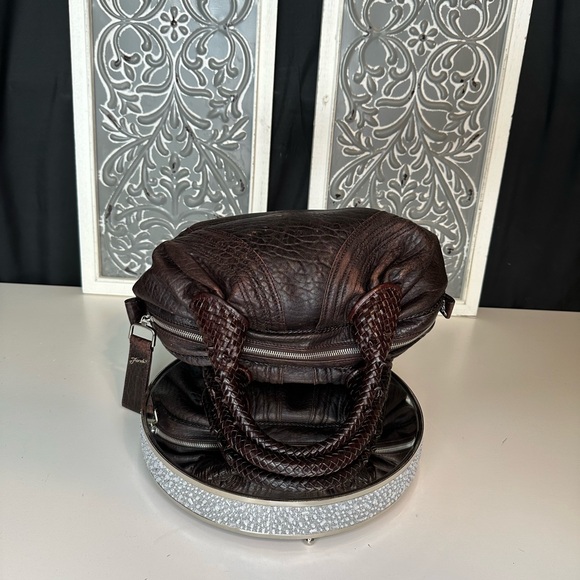 FENDI BABY SPY BAG, Dark Brown Leather baguette - Picture 11 of 16